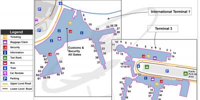 シドニー国内の空港を表示一部の空港地図