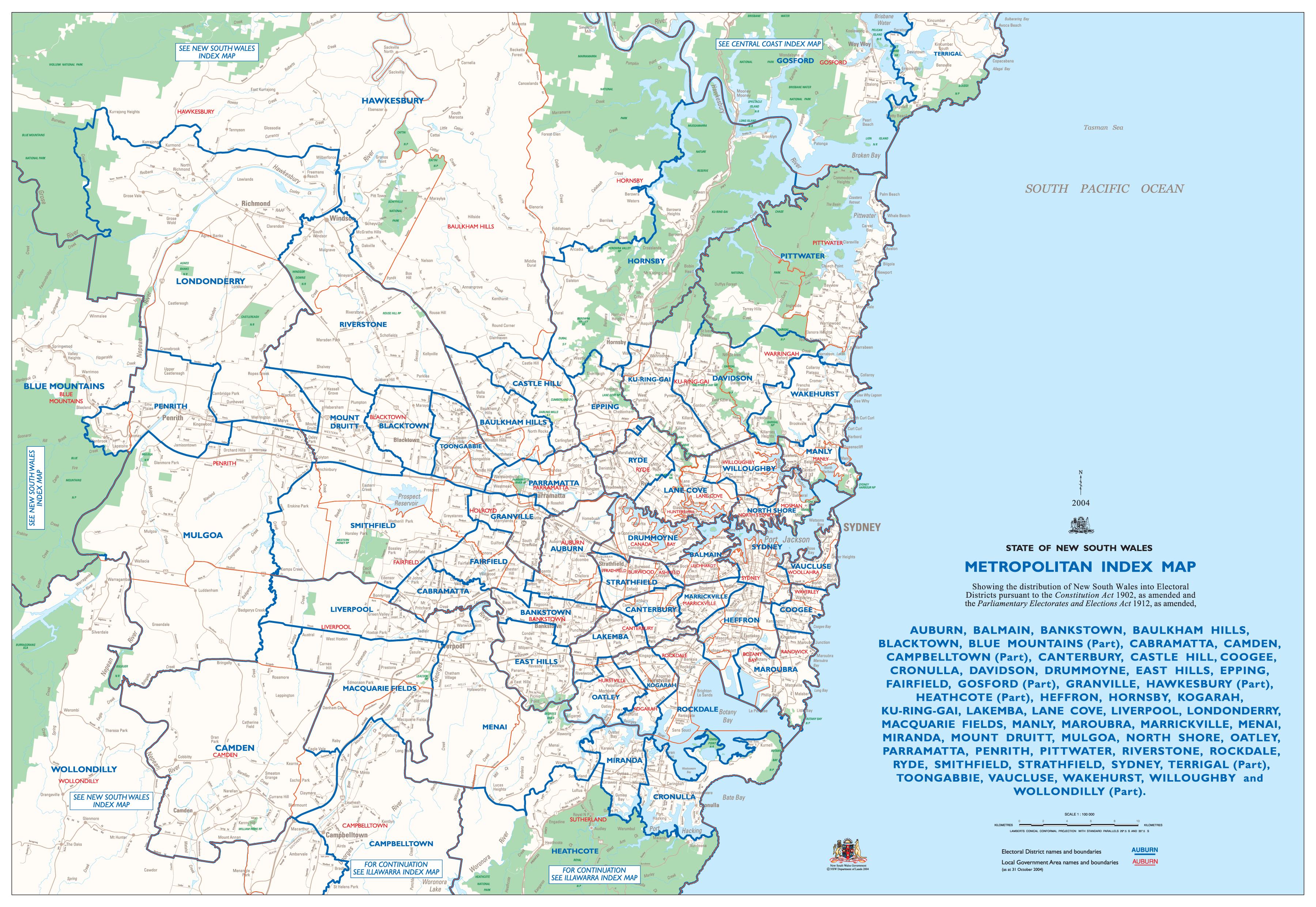 シドニー首都圏地図 地図のシドニー首都圏地域 オーストラリア
