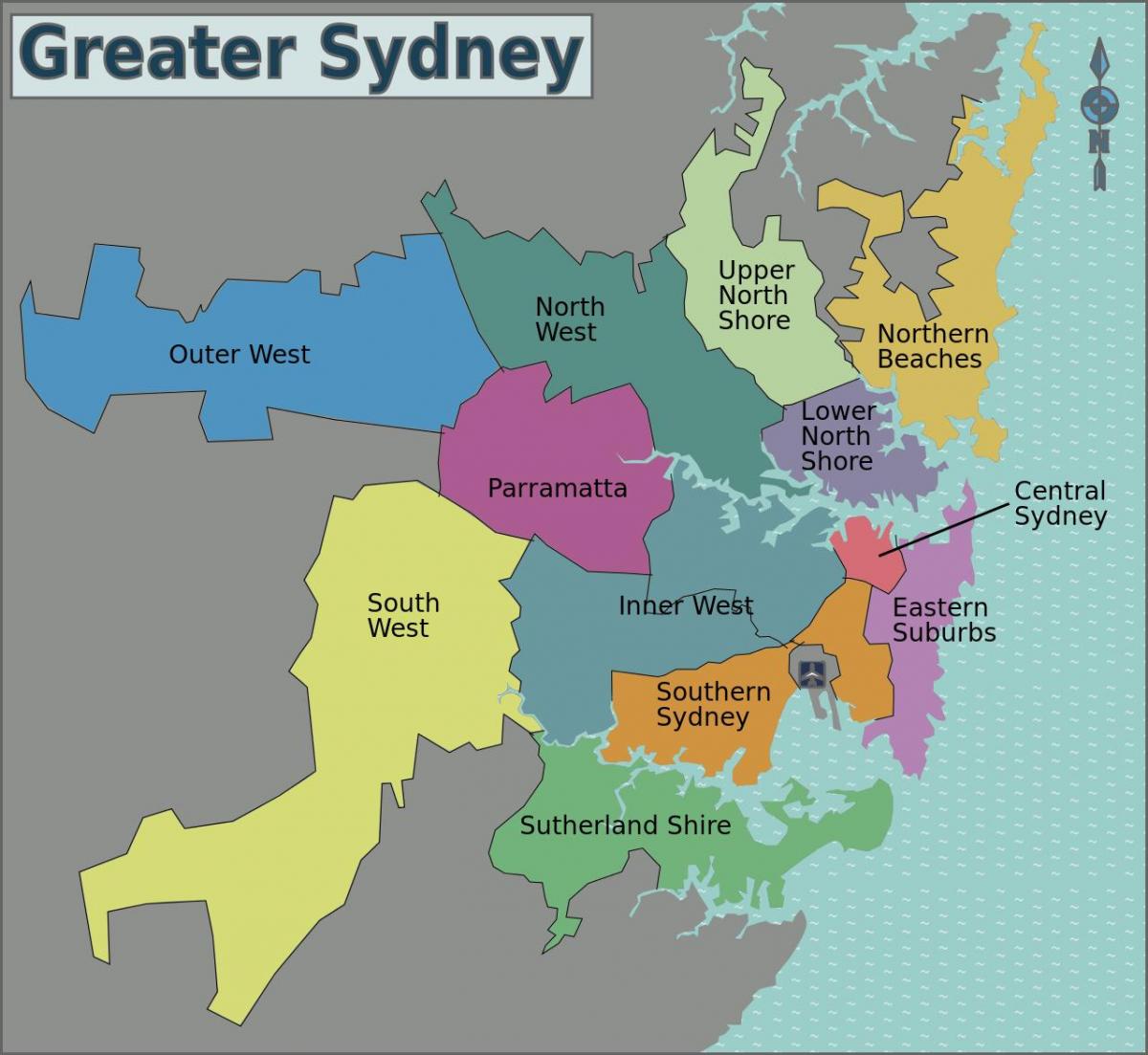 シドニー周辺地図 地図のシドニー オーストラリア