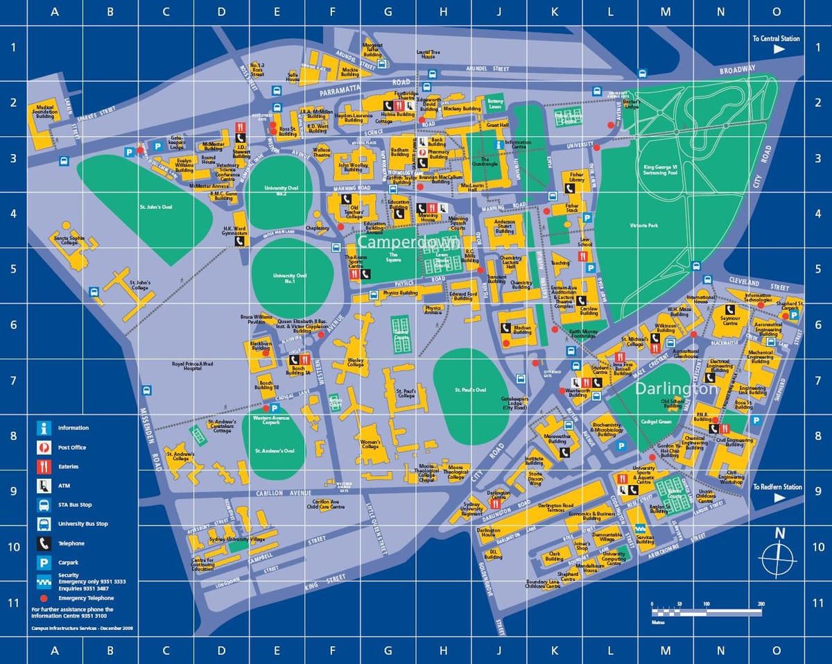シドニー大学地図
