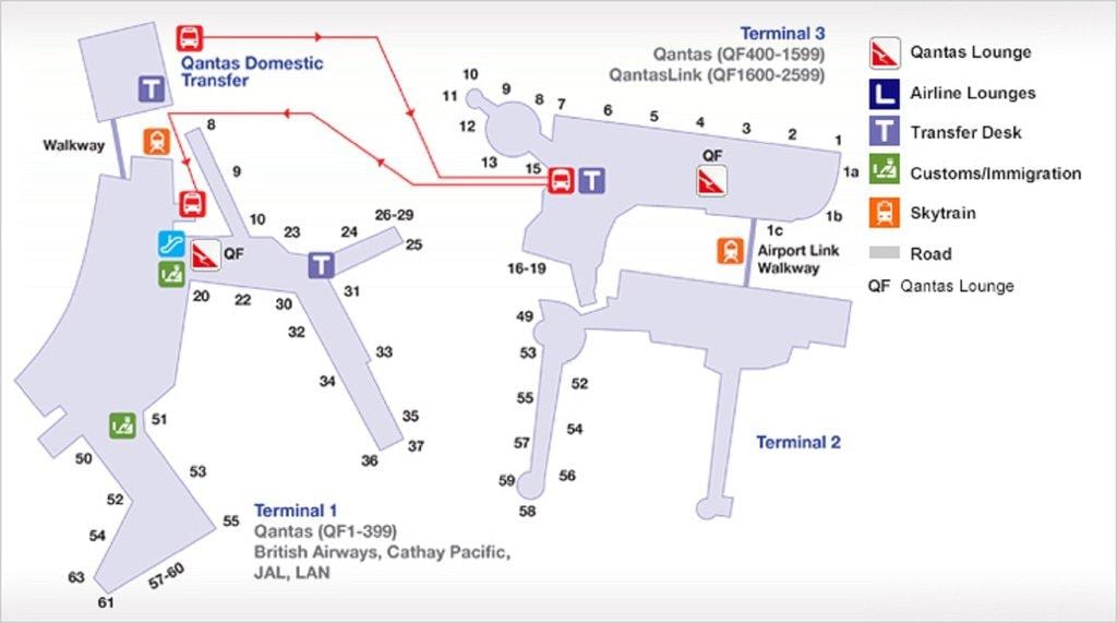 地図のシドニー空港