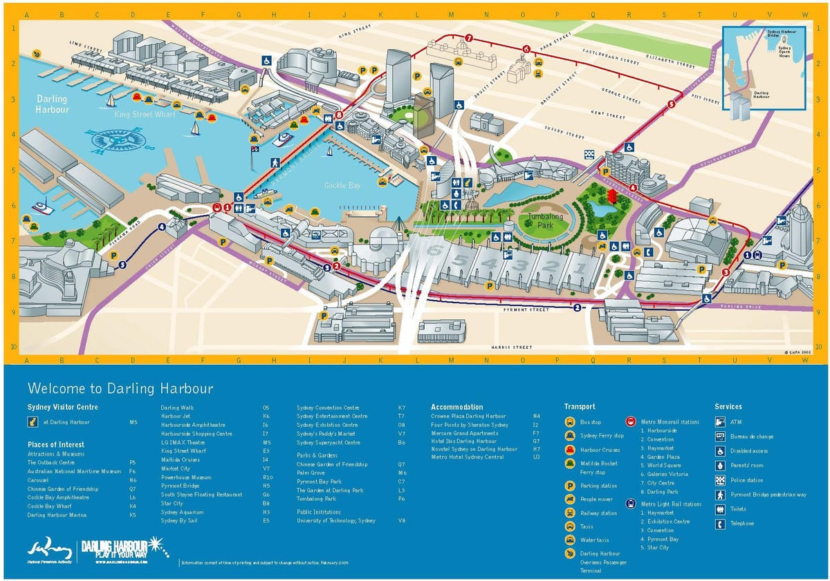 地図のダーリンハーバー