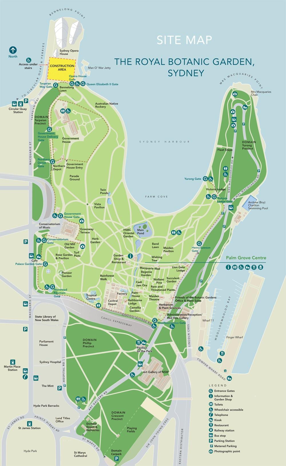 シドニー植物園の地図