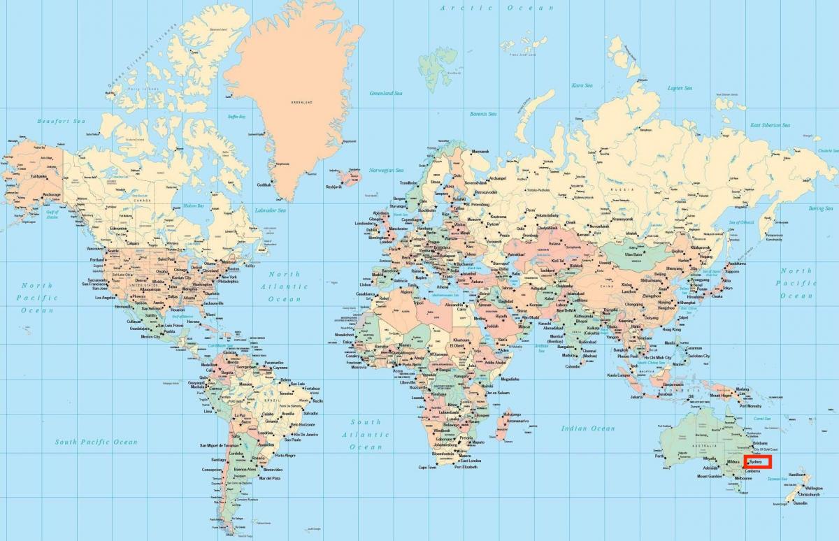 シドニーの世界地図