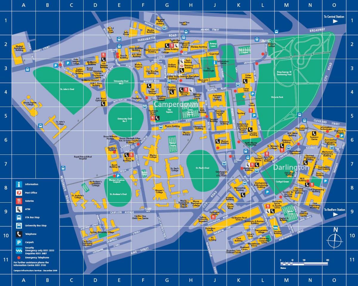 シドニー大学地図