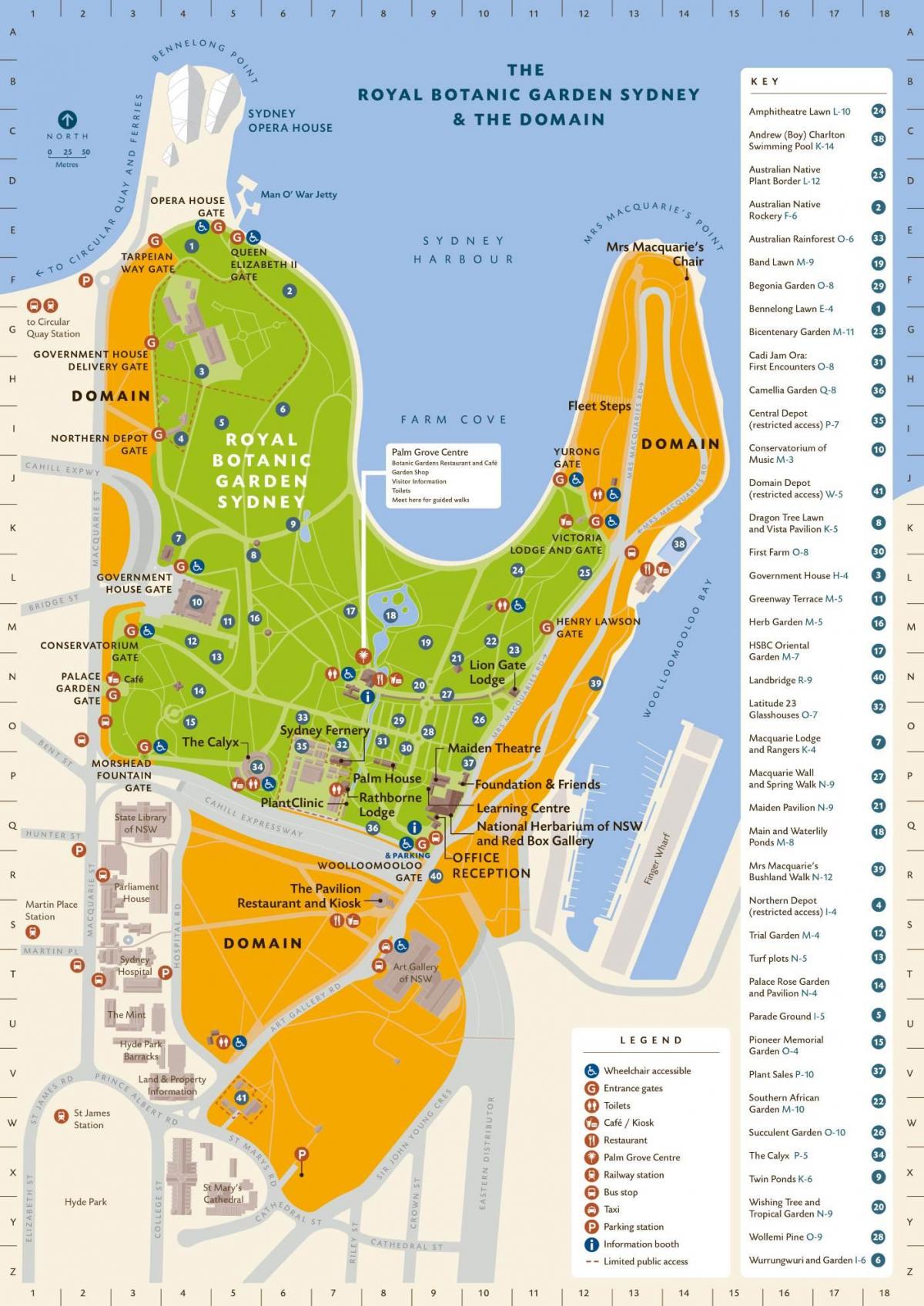 王立植物園のシドニーの地図
