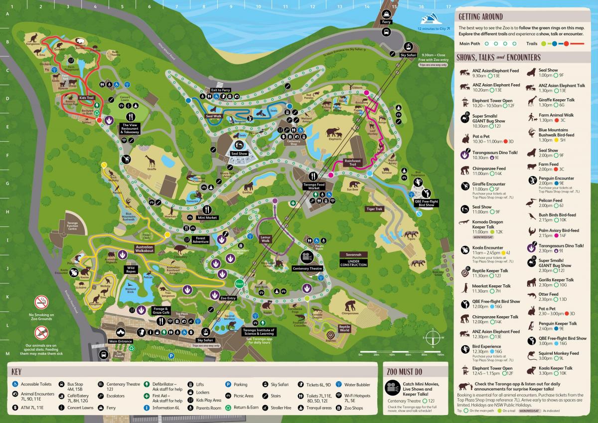 シドニーの動物園の地図