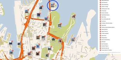 地図のシドニーオペラハウス