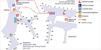 地図のシドニー空港