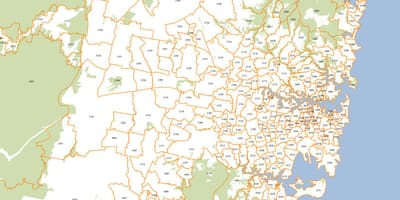 地図シドニーの郵便番号