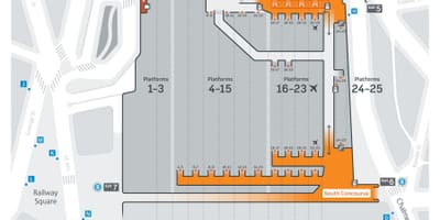 地図の中央駅シドニー
