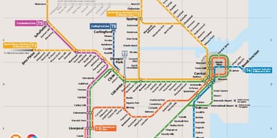 Nsw電車シドニーの地図