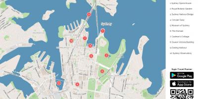 シドニーを歩くツアーの地図
