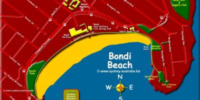 ボンディビーチシドニーの地図